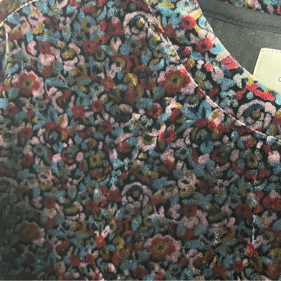 CURRENT ELLIOTT The Janie Floral Velvet Holiday Party Ruffle Sleeves Dress XS - Picture 5 of 9